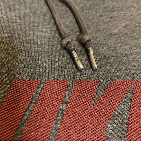 Vintage Nike Hoodie Sweatshirt Gray Pullover Drawstring Graphic Logo Size Small - Picture 4 of 9